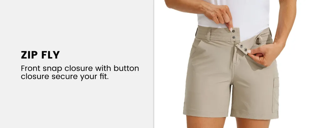 Willit Women's Golf Shorts Hiking Cargo Shorts Quick Dry Athletic Casual Summer Shorts with Pockets 5" Black 8 - product information 4