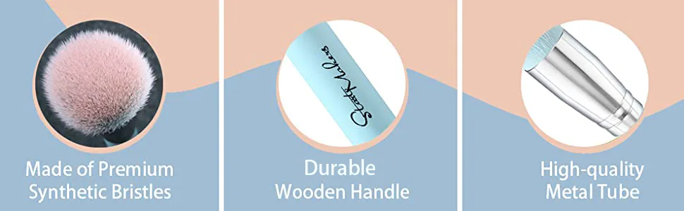 Makeup Brushes Foundation Brush for Liquid Makeup, Flat Top Kabuki Foundation Brush Premium Make up Brushes Liquid Blending Mineral Powder Buffing Stippling Flawless Face Brush Makeup Tools(Blue) 1Pc Blue - foundation brush