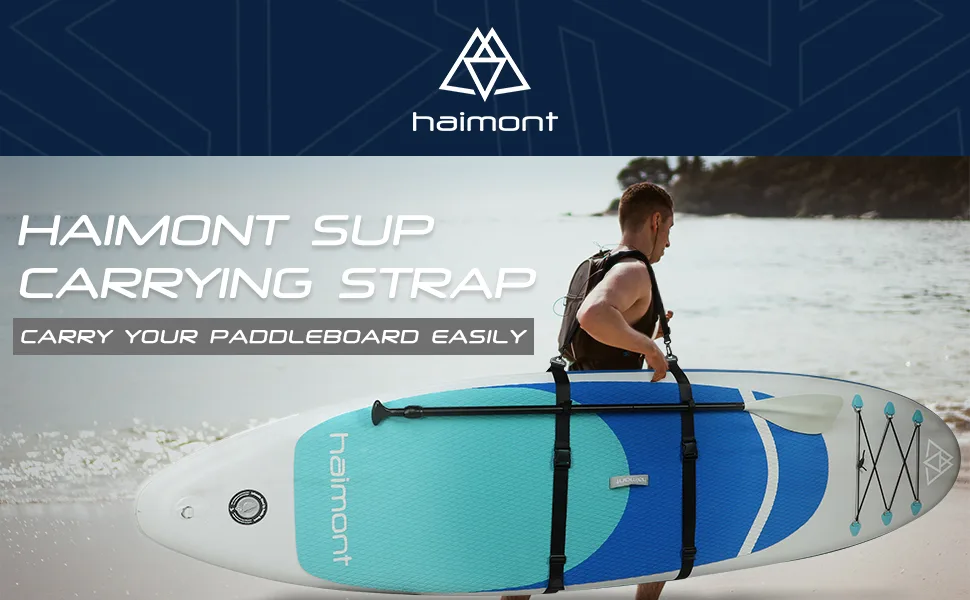Haimont Paddle Board Carry Strap, Adjustable Heavy-Duty SUP Carrying Strap Padded Over The Shoulder Sling for Paddleboards, Surfboards, Canoe and Kayaks Black - sup carrying strap