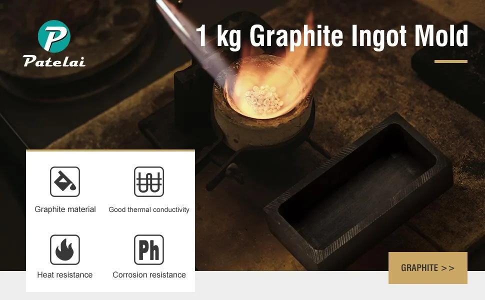 2 Pieces Graphite Ingot Mould Crucible Mould for Casting Gold Silver Metal Aluminum Copper Brass Melting Refining (4 x 2 x 1 Inch) - product information 1