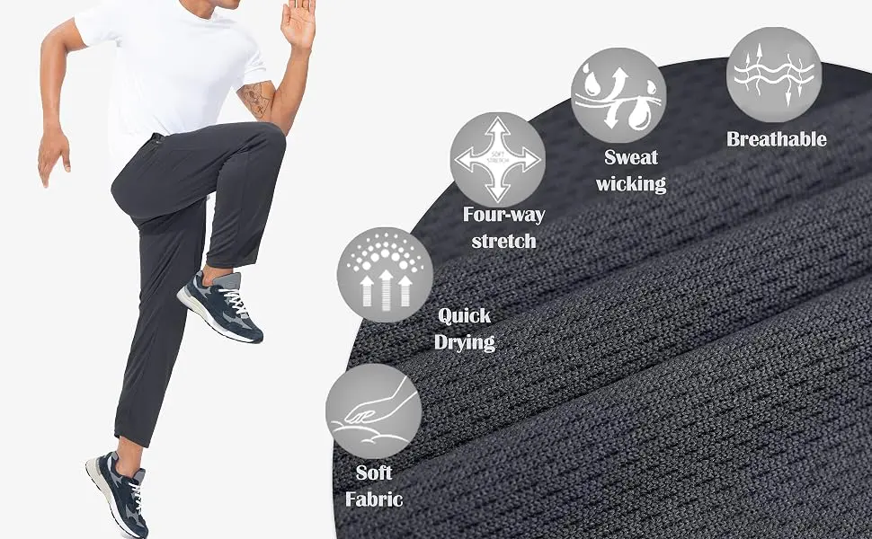 G Gradual Men's Sweatpants with Zipper Pockets Open Bottom Athletic Pants for Men Workout, Jogging, Running, Lounge 02-black Medium - jogging pants men