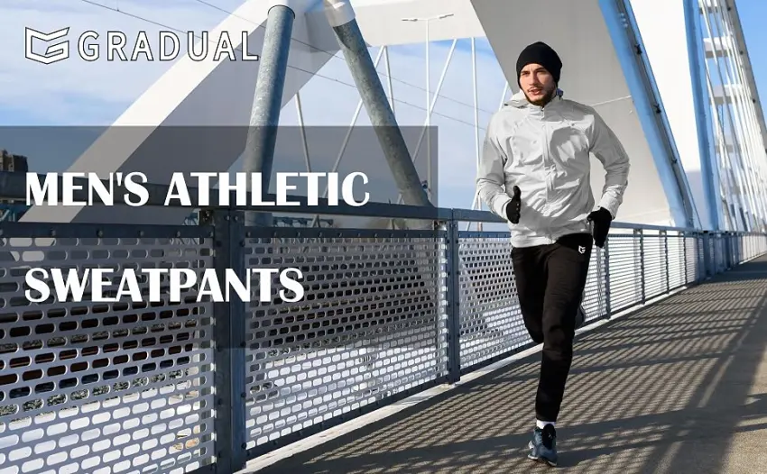 G Gradual Men's Sweatpants with Zipper Pockets Open Bottom Athletic Pants for Men Workout, Jogging, Running, Lounge 02-black Medium - mens sweatpants