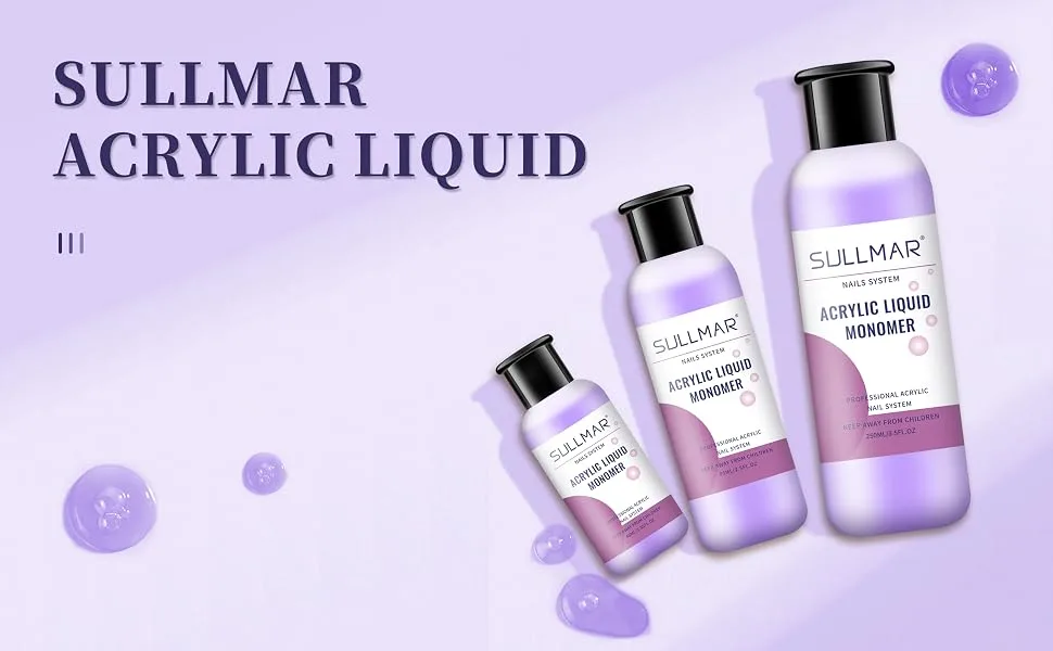 SULLMAR Acrylic Monomer Liquid Acrylic Liquid For Nails Monomer Acrylic Liquid Liquid Acrylic Monomer Nail Monomer Liquid Monomer 75ml 2.5FL.OZ - monomer acrylic nail liquid