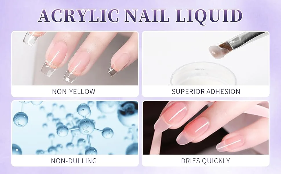 SULLMAR Acrylic Monomer Liquid Acrylic Liquid For Nails Monomer Acrylic Liquid Liquid Acrylic Monomer Nail Monomer Liquid Monomer 75ml 2.5FL.OZ - monomer acrylic nail liquid