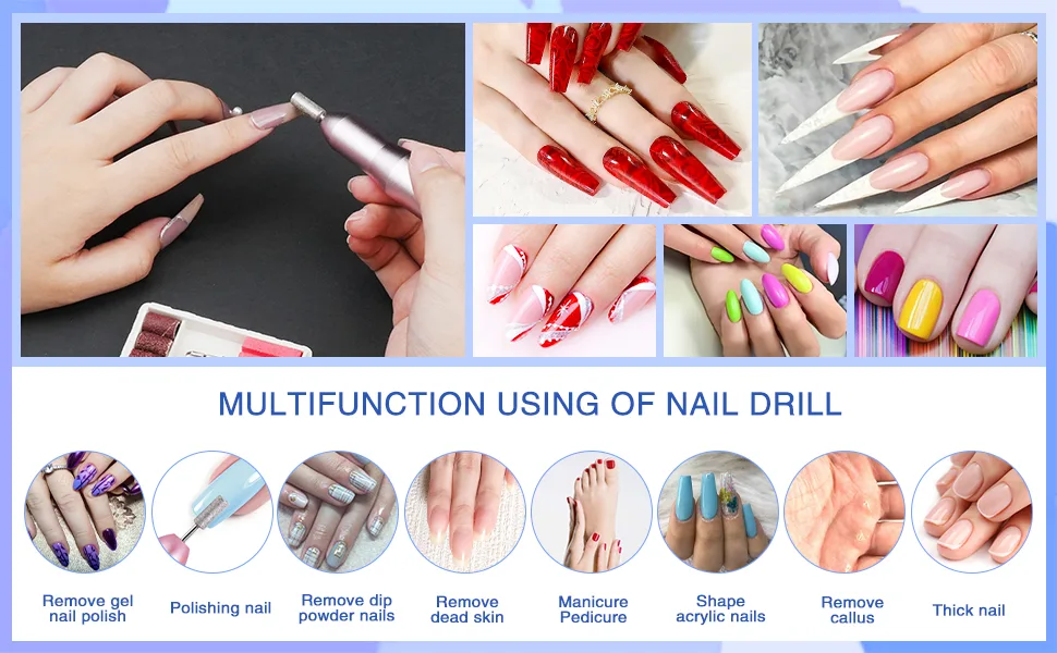 Morovan Acrylic Nail Kit with Drill - Professional Acrylic Nail Kit Set with Everything for Beginners Complete Glitter Powders Brush Starters DIY Acrylic Nail Extension Carving Gift Box - acrylic nail kit with drill