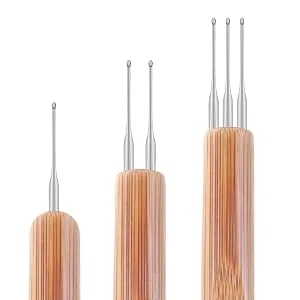 6PCS Dreadlock Crochet Needle for Dreadlocks, Durable 0.75mm Dreadlock Crochet Hooks for Hair with Interlocking Tool, Excellent for Maintaining Real Dread Loc - three type hooks