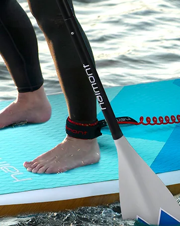 Haimont Premium SUP Leash, Stand Up Paddle Board Surfboard Coil Leash Leg Rope with Adjustable Thigh Ankle Cuff for Paddleboard, Longboard, Shortboard Blue - Paddle Board SUP Leash