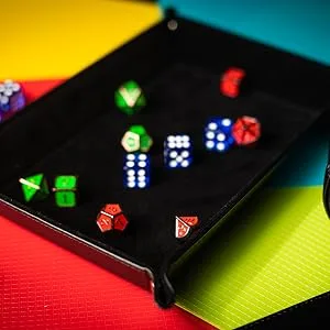 Harbor Loot Red Dice Shaker Cup Complete with Matching Dice Set of Six Red Translucent Dice - Black Dice Tray with polyhedral Dice and rolling Cup