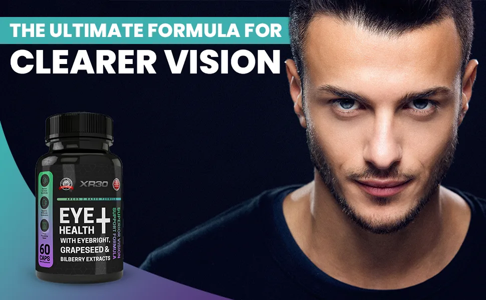 XR30 Eye Health + - with Eyebright, Grapeseed & Bilberry Extracts - 60 Caps - Made in USA - product information 2