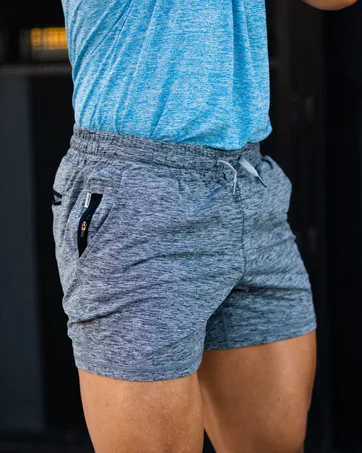 maamgic Mens Workout Shorts 5" Short Shorts Soft Stretch Running Gym Athletic Shorts with Zip Pockets Black Large - mens workout shorts
