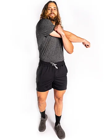 maamgic Mens Workout Shorts 5" Short Shorts Soft Stretch Running Gym Athletic Shorts with Zip Pockets Black Large - mens workout shorts