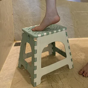Shower Foot Rest, TRANOMOS Shower Stool for Shaving Legs, Folding Plastic Shower Step Stool for Inside Shower, Waterproof Pedicure Stand Foot Rest for Corner, Green - product information 2