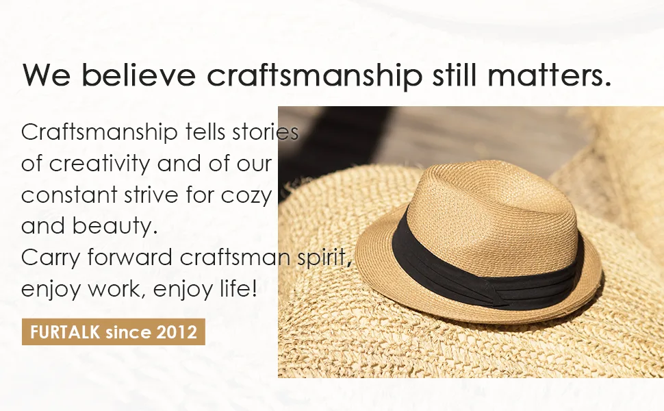 FURTALK Fedora Straw Sun Hat for Men Women Foldable Roll Up Short Brim Trilby Hat Panama Beach Hat UPF 50+ Beige Medium-Large - womens fedora