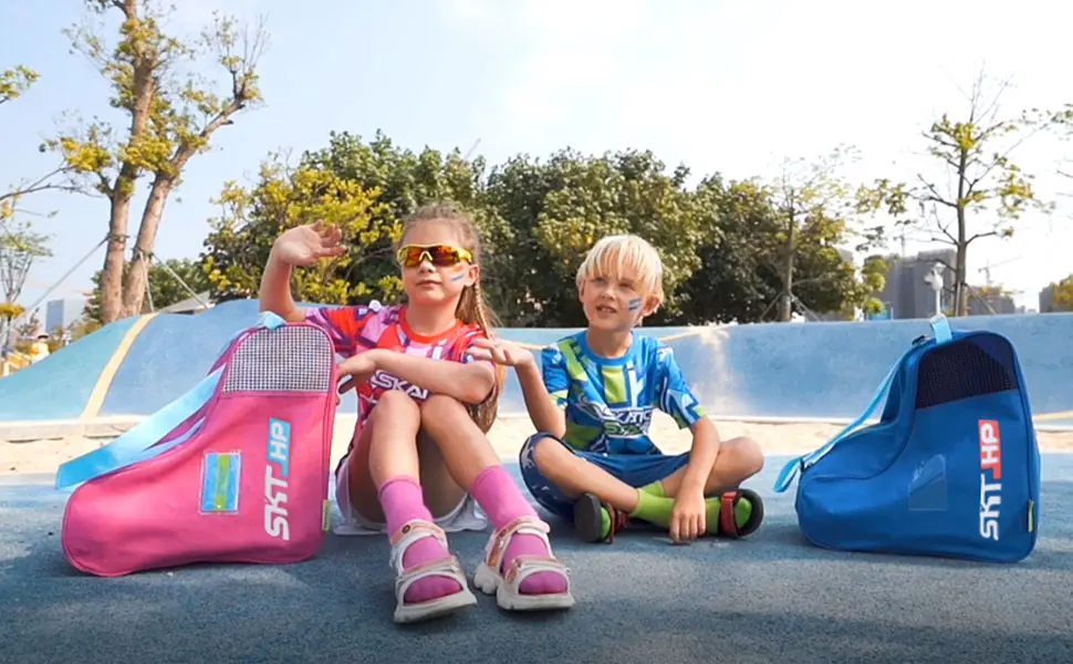 Roller Skate Bag with Adjustable Shoulder Strap for Kids and Adults to Hold Inline Skates Roller Skates Knee Pads BLACK - product information 13