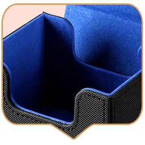 Weewooday 3 Pieces Leather Deck Card Boxes Cards Deck Game Box for 100 Plus Cards Compatible with MTG Commander Decks (Black Blue, Red, Green,) Black Blue, Red, Green Horizontal - product information 5
