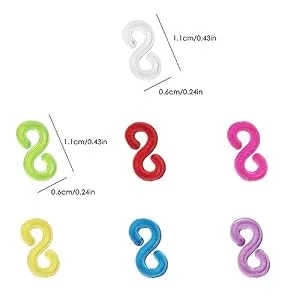 600 PCS S Clips Rubber Band Clips, DaKuan Connectors Rubber, Bracelet Making, DIY Handicrafts, Exquisite Gadgets, Transparent and Color - product information 3