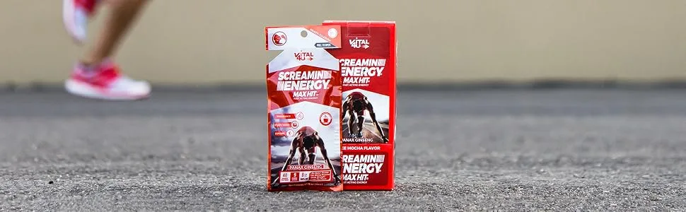 Screamin Energy Max Hit - Maximum Strength Energy Shot with Ginseng & Caffeine - Coffee Mocha, 24 Ct - product information 2