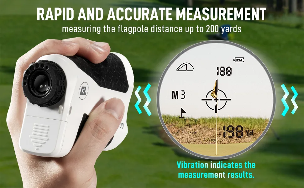 Laser Golf Rangefinder with Slope, Golf Range Finder, Flagpole Lock Yardage Devices with Vibration, High-Precision 6X 650 Disc for Golfing, Hunting, Target Shooting, Focus, White Golf Rangefinder - golf rangefinder