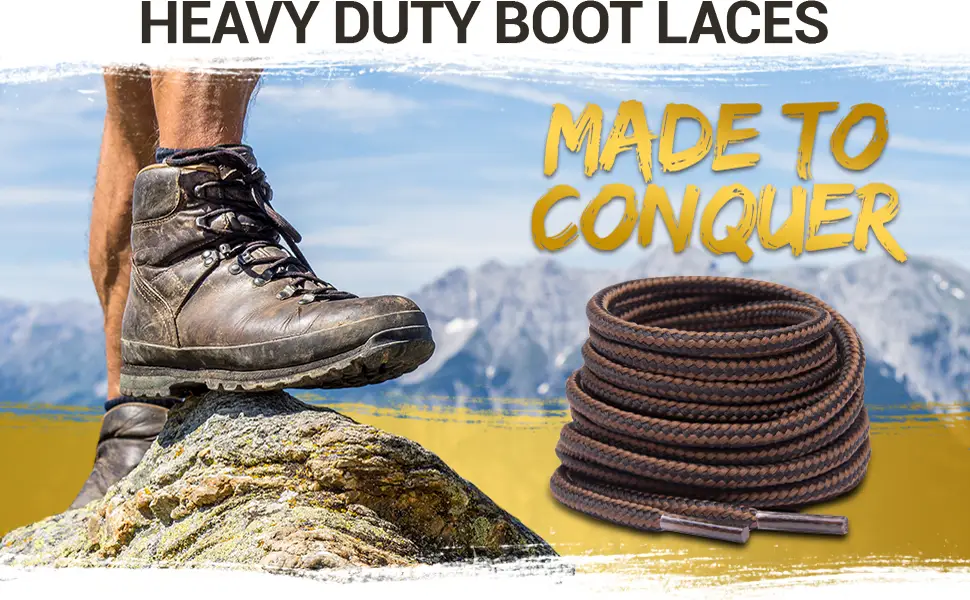 Miscly Round Boot Laces 1 Pair Heavy Duty and Durable Shoelaces for Boots, Work Boots & Hiking Shoes 54 (137 CM) Black - Brown Combo - Miscly Boot Laces Heavy duty shoelaces shoe laces Hiking Strong Winter men women work