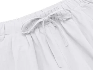 COOFANDY Linen Sets For Men 2 Piece Button Down Shirt Long Sleeve And Casual Beach Drawstring Waist Pants Summer Outfits A-white XX-Large - product information 7