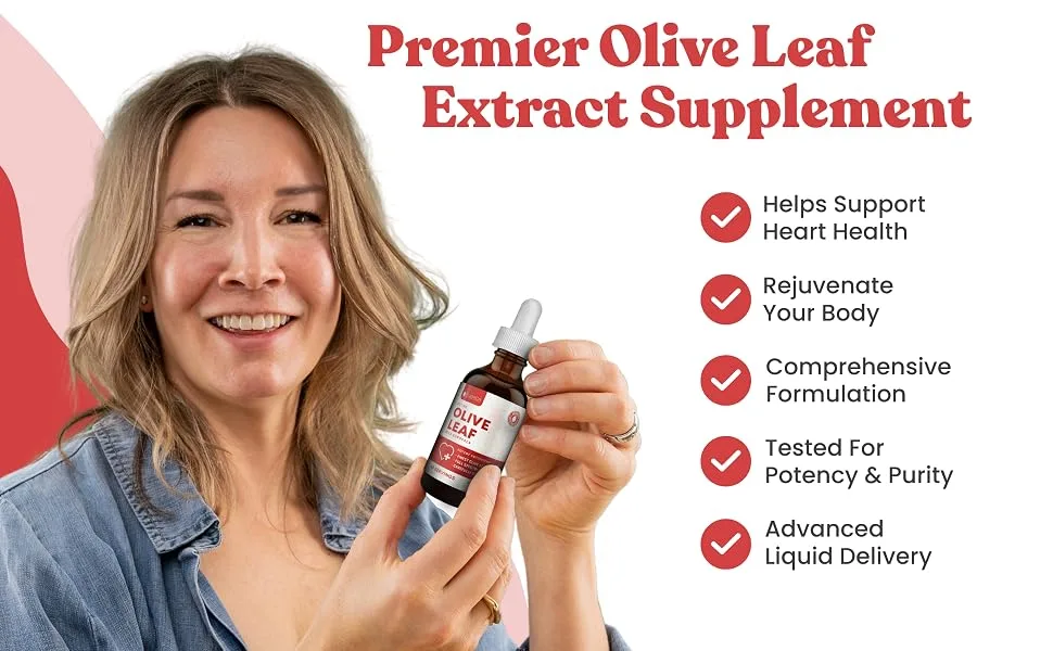 Active Olive Leaf Extract - Liquid Delivery - Active Olive Leaf heart support liquid tincture extract supplement advanced leaf 2oz drops