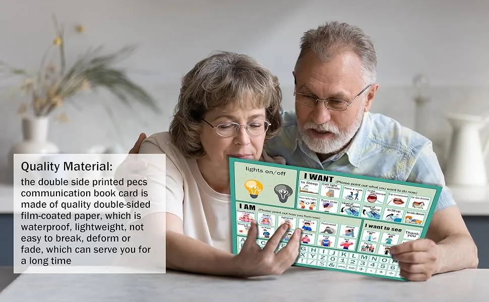 10Pcs Nonverbal Communication Board Waterproof Aphasia Patient Communication Tools Durable Non Verbal Communication Device Cards for Nonverbal Adults, Kids - aphasia communication tools