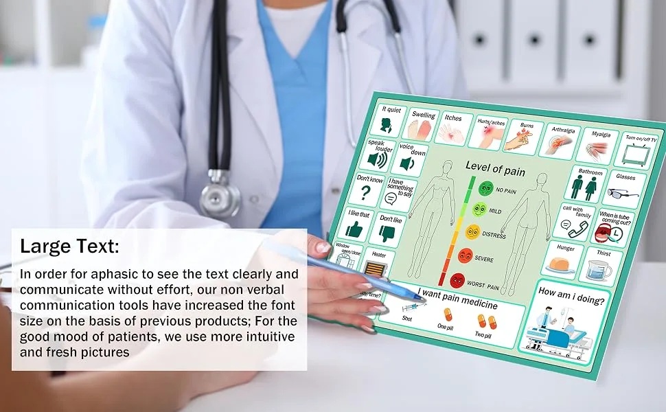 10Pcs Nonverbal Communication Board Waterproof Aphasia Patient Communication Tools Durable Non Verbal Communication Device Cards for Nonverbal Adults, Kids - non verbal communication tools