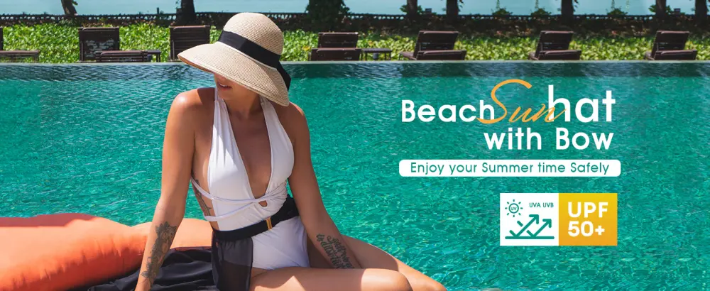 Comhats Womens Floppy Summer Sun Beach Straw Hat UPF50 Foldable Wide Brim 55-60cm 89015_beige Small - product information 13
