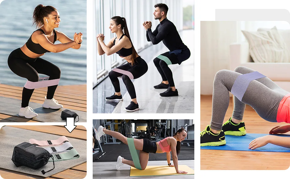 3 Levels Booty Bands Set, Resistance Bands for Working Out, Exercise Bands for Women Legs and Butt, Yoga Starter Set - Exercise Bands for Women