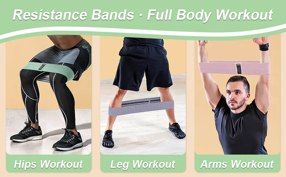 3 Levels Booty Bands Set, Resistance Bands for Working Out, Exercise Bands for Women Legs and Butt, Yoga Starter Set - Resistance Bands