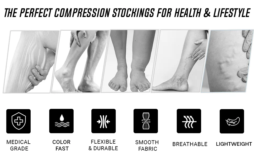 Doc Miller Thigh High Open Toe Compression Stockings 20-30mmHg for Varicose Veins, Improved Circulation, Pregnancy Support Open Toe Thigh High Compression Socks for Women and Men - 1 Pair Black Medium Black Medium (1 Pair) - compression socks women high stockings thigh men maternity vein surgical pregnancy compresion mujer