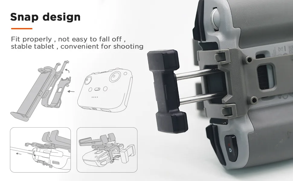 CYNOVA 4-13.5 Inch Tablet Holder for DJI RC-N1 Remote Controller Tablet Mount for DJI Mini 2,Mavic Air 2,DJI Mini 3 Pro Drone Extended Control Phone Clip with Lanyard - CYNOVA Pad Holder Compatible with DJI Mini 2/ Mavic Air 2/ Mavic Air 2S Tablet Mount Holder