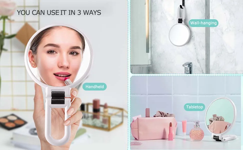 B Beauty Planet 20x Magnifying Hand Held Mirror,Travel Folding Handheld Mirror,Two-Way Roller Double Sided Magnified Mirror with 1/20x Magnification PC Material - Magnifying mirror 20x, it