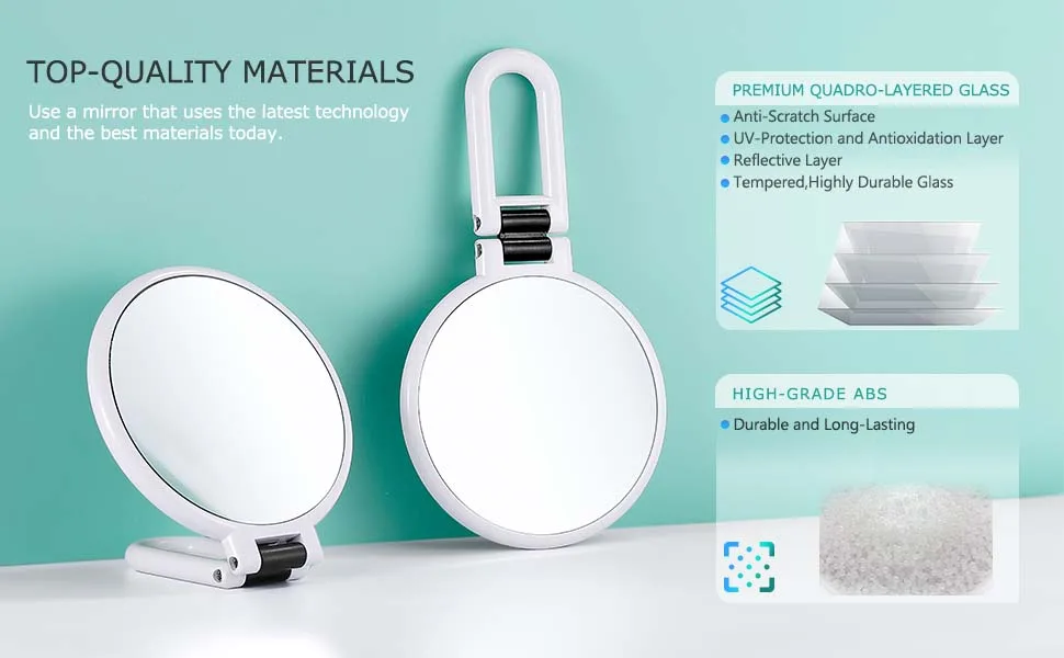 B Beauty Planet 20x Magnifying Hand Held Mirror,Travel Folding Handheld Mirror,Two-Way Roller Double Sided Magnified Mirror with 1/20x Magnification PC Material - Magnifying mirror 20x, it