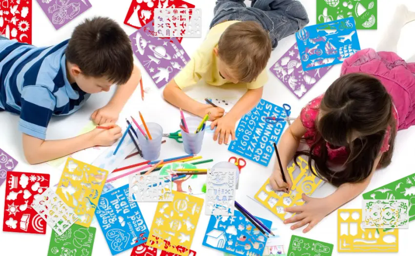Stencil Drawing Kit for Kids, 25 Pcs Plastic Drawing Stencils with 400+ Shapes, Great Birthday Gift for Boy Girl - stencils for kids