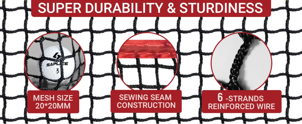 SAPLIZE Golf Practice Net with Target Cloth, Heavy Duty Golf Ball Barrier Hitting net, DIY Adjustable Ball Net, Golf High Impact Net, 10x10 ft / 10x15 ft / 10x20 ft Blue, 10x10ft - golf net