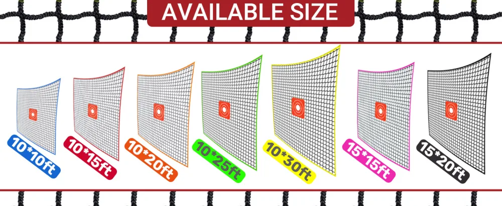 SAPLIZE Golf Practice Net with Target Cloth, Heavy Duty Golf Ball Barrier Hitting net, DIY Adjustable Ball Net, Golf High Impact Net, 10x10 ft / 10x15 ft / 10x20 ft Blue, 10x10ft - golf net