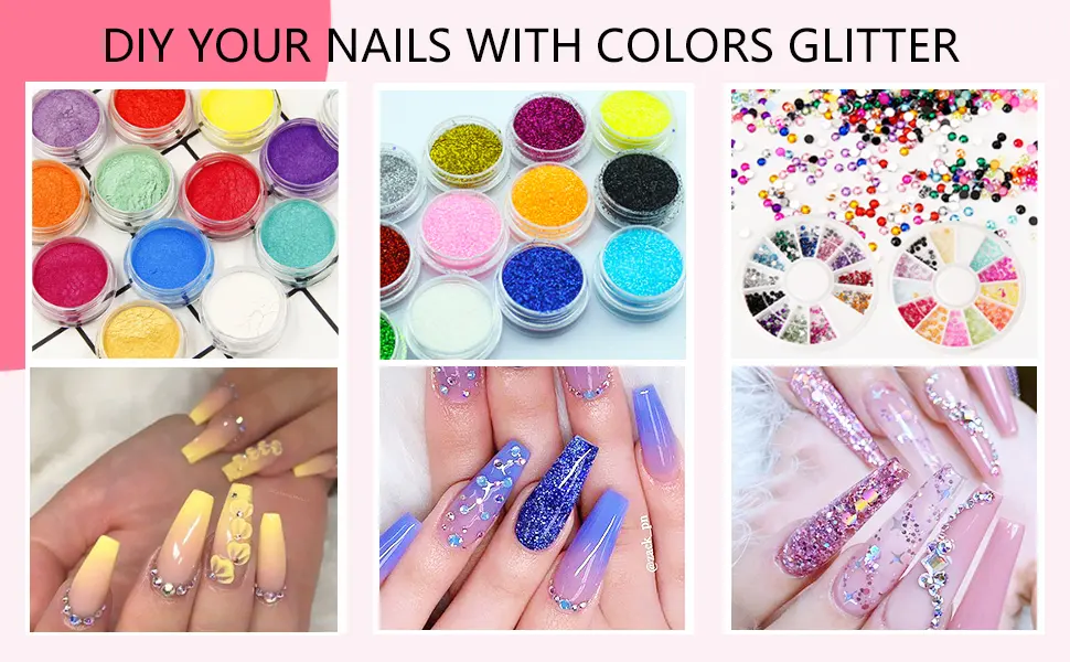 Acrylic Nail Kit, Nail Kit Set Professional Acrylic With Everything, Glitter Nails Powder and Liquid for Acrylic Nails Extension Beginner - yevyo acrylic nail kit