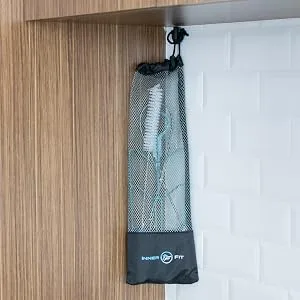 InnerFit Hydration Bladder Cleaning Kit - 5 in 1 Water Bladder Cleaning Kit for Universal Bladders - 3 Brushes - 1 Collapsible Frame - 1 Carrying Pouch - Storing Mesh Bag