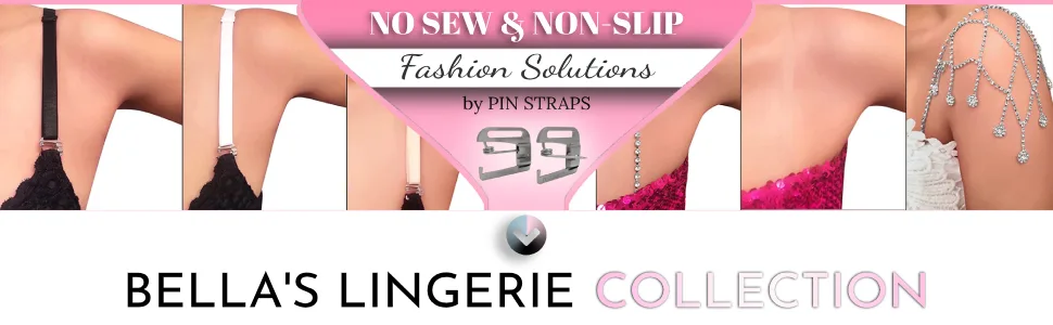 (No Sew) Swimsuit Bra Hooks Replacement,  Inch, Metal, Pin Hooks by Pin Straps (2) - Bella