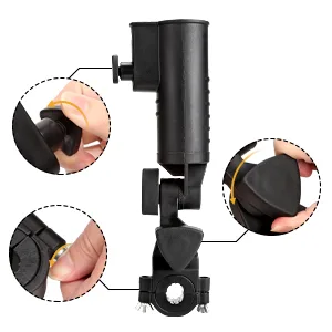 10L0L Universal 3 Wheel Golf Push Cart Umbrella Holder, Adjustable Angle, Umbrella Clip Mounting Attachment for Stroller Wheelchair - Adjustable