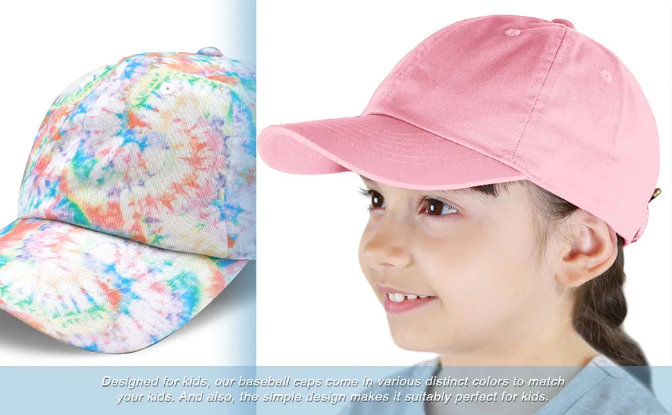 Kids Washed Low Profile Cotton and Denim UPF 50+ Plain Baseball Cap Hat 6-9 Years 0. Light Pink - product information 7
