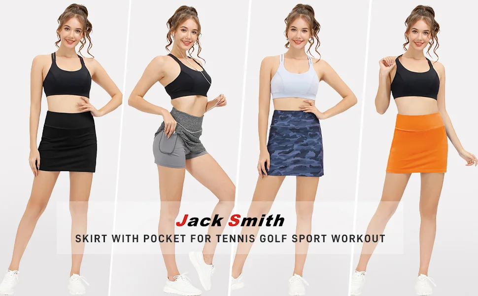 JACK SMITH Women's Active Athletic Skorts Exercise Skirt with Pocket for Tennis Golf Sport Workout Cashew Flower Print# Medium - product information 15