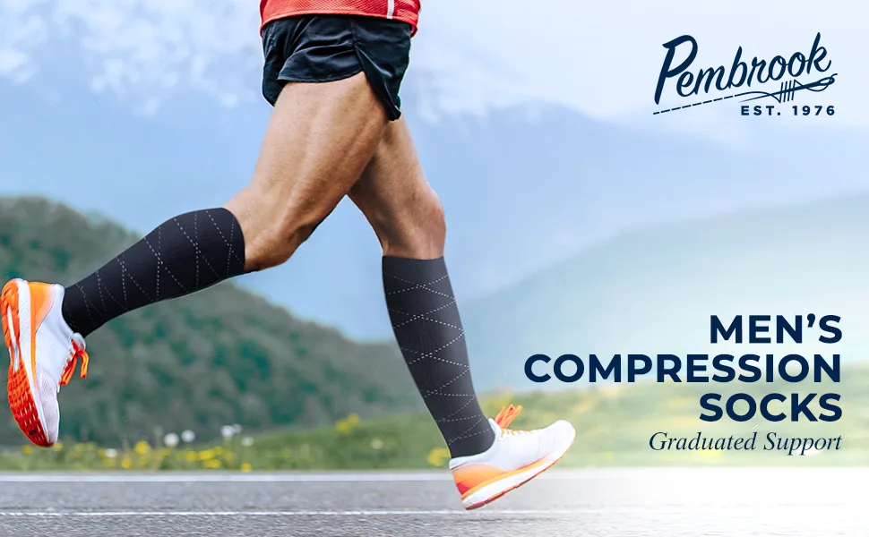 Pembrook Light Compression Socks for Men 8-15 mmHg | Graduated Compression Socks for Men Circulation Large Multicolored - medias de compresion para mujer, men