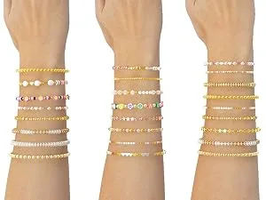 ARTDOT Gold Beads for Jewelry Bracelets Making, 1740 PCS 8 Styles Spacer Beads Kit (Gold, Sliver, Rose Gold) - beads for bracelets