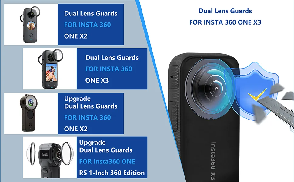 Birgipar Dual Lens Guards for Insta360 One X3 Accessories - product information 3