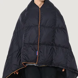 LUXCOL Down Camping Blanket - 700 Fill Power Puffy, Warm, Water Resistant, Lightweight and Portable for Outdoors, Travel, Camping - Black - stuff sack