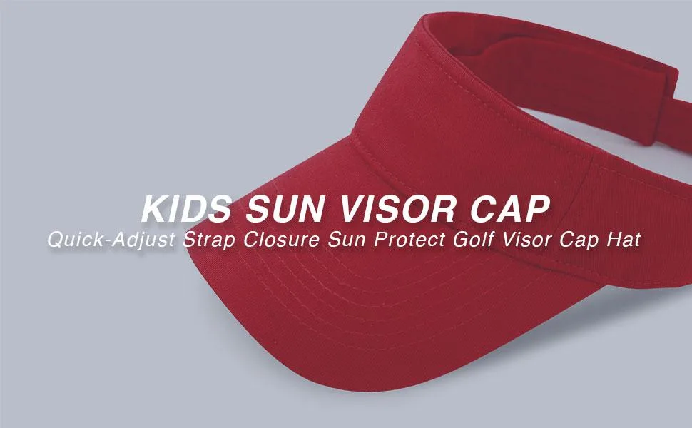 The Hat Depot Kids 100% Cotton Sport Quick-Adjust Strap Closure Sun Protect Golf Visor Cap Hat Light Pink - product information 2