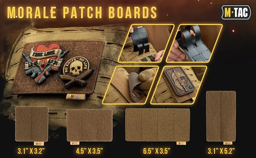 M-Tac Tiger Eyes Morale Patches Tactical Patch Military Combat Hook Fasteners Black - Molle Patch Boards