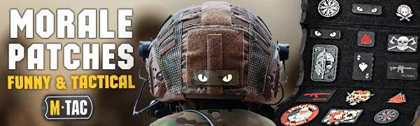 M-Tac Tiger Eyes Morale Patches Tactical Patch Military Combat Hook Fasteners Black - Morale Pantces